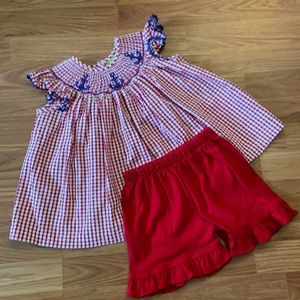 Girls Smocked Shorts Set